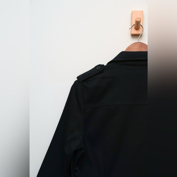 black chore coat / safari coat Alfred Sung army cargo jacket - Picture 5 of 10